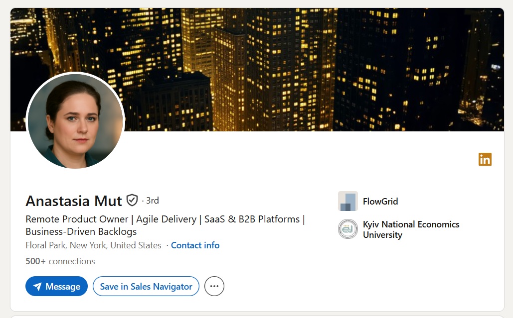 Managed LinkedIn account — Product Owner · New York